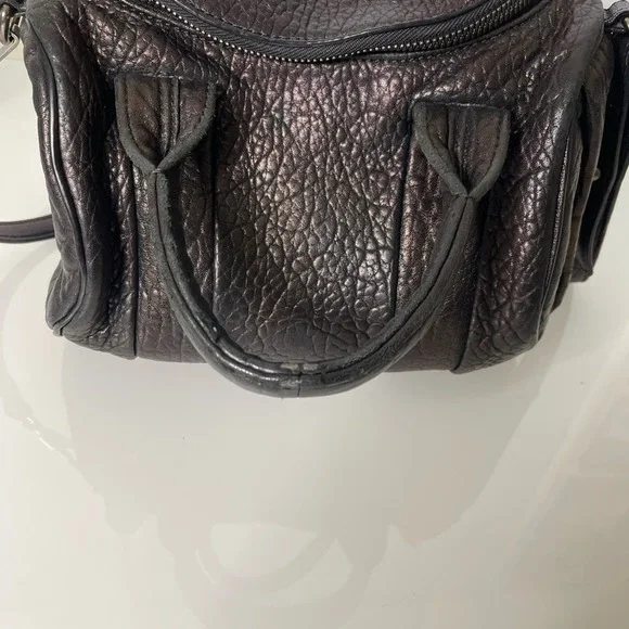 ALEXANDER WANG Pebbled Lambskin Rockie Duffel in Black  and Nickel hardware - Picture 11 of 15